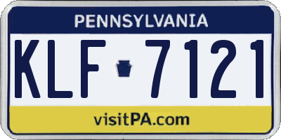 PA license plate KLF7121