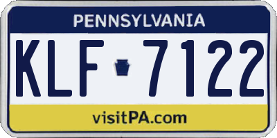 PA license plate KLF7122