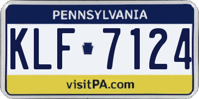 PA license plate KLF7124