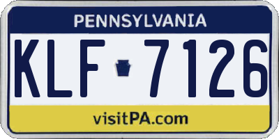 PA license plate KLF7126