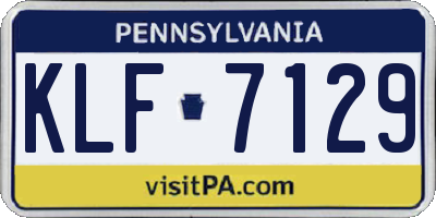 PA license plate KLF7129