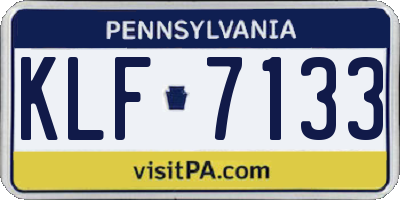 PA license plate KLF7133