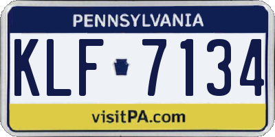PA license plate KLF7134