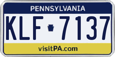 PA license plate KLF7137