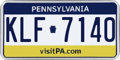 PA license plate KLF7140