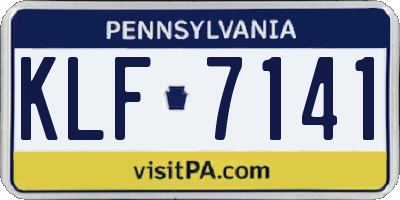 PA license plate KLF7141