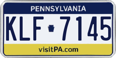 PA license plate KLF7145