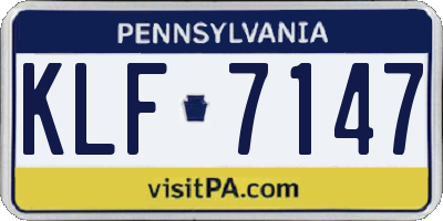 PA license plate KLF7147
