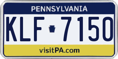 PA license plate KLF7150