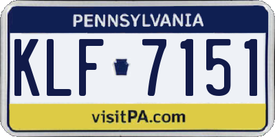 PA license plate KLF7151