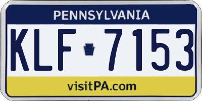 PA license plate KLF7153