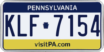 PA license plate KLF7154
