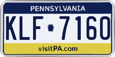 PA license plate KLF7160