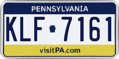 PA license plate KLF7161