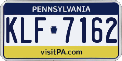 PA license plate KLF7162