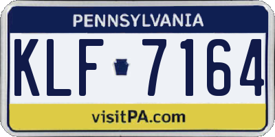 PA license plate KLF7164
