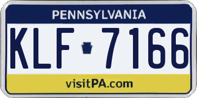 PA license plate KLF7166