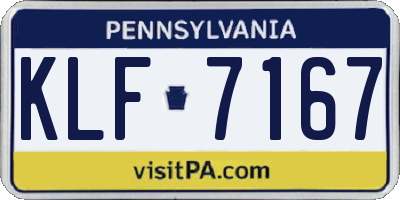 PA license plate KLF7167