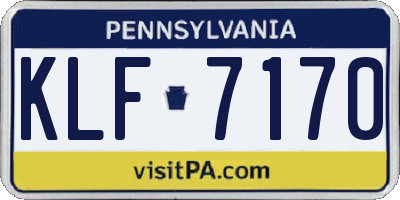 PA license plate KLF7170