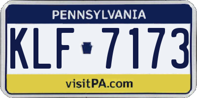 PA license plate KLF7173