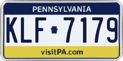 PA license plate KLF7179