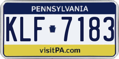 PA license plate KLF7183