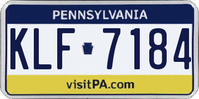 PA license plate KLF7184