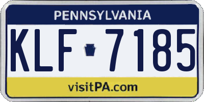 PA license plate KLF7185