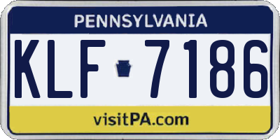 PA license plate KLF7186