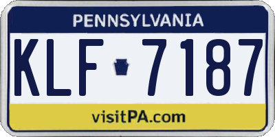PA license plate KLF7187