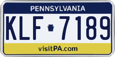 PA license plate KLF7189