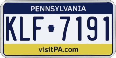PA license plate KLF7191