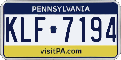 PA license plate KLF7194