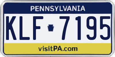 PA license plate KLF7195