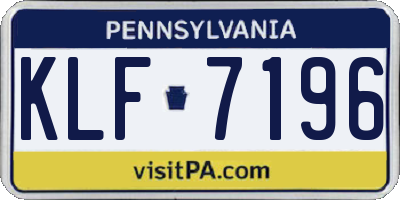 PA license plate KLF7196