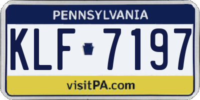 PA license plate KLF7197