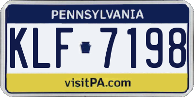PA license plate KLF7198