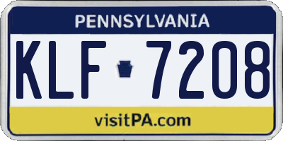 PA license plate KLF7208
