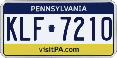 PA license plate KLF7210