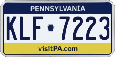 PA license plate KLF7223