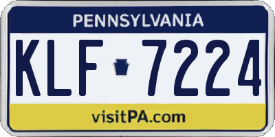 PA license plate KLF7224