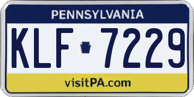 PA license plate KLF7229