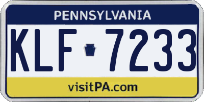 PA license plate KLF7233