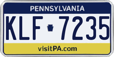 PA license plate KLF7235