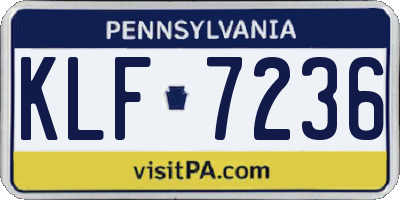 PA license plate KLF7236