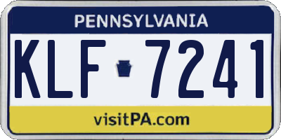 PA license plate KLF7241