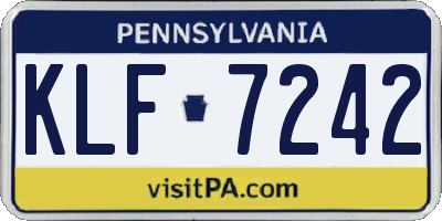 PA license plate KLF7242