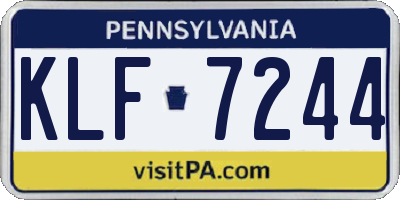PA license plate KLF7244