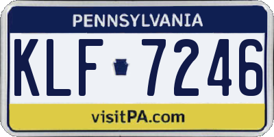 PA license plate KLF7246