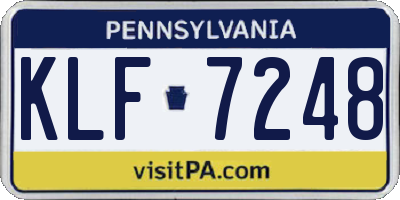 PA license plate KLF7248